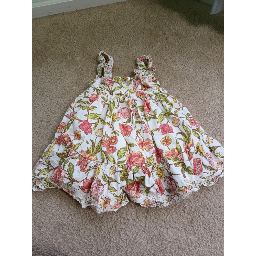 Tommy Bahama Floral Hawaiian Flare Dress Girls 3T Cotton
